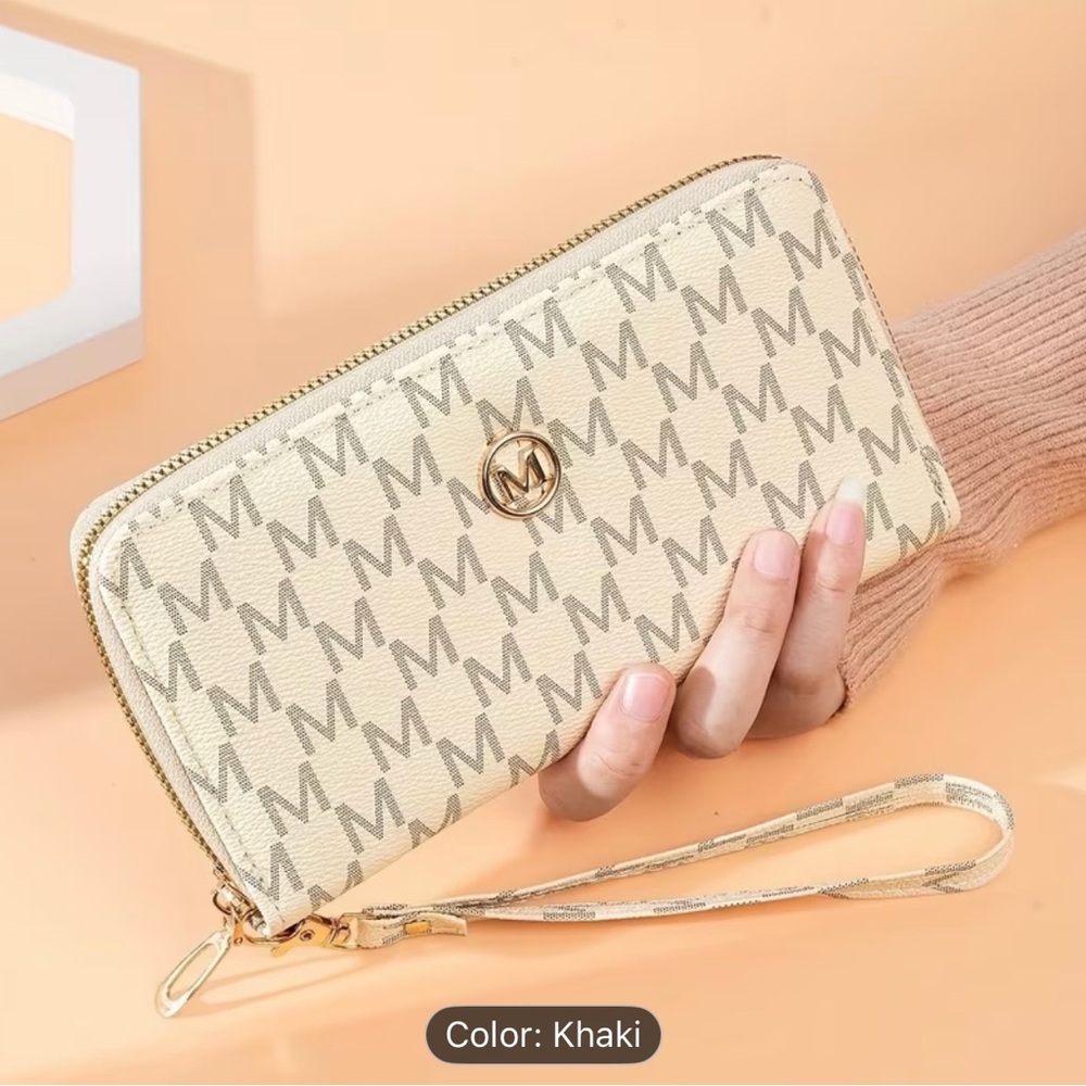 New Khaki Wristlet Wallet Coin Cell Phone Case Purse